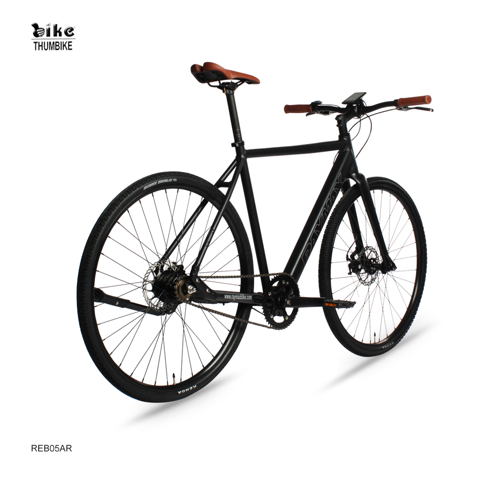 Stylish Black Urban Electric City Bike with Belt Drive 